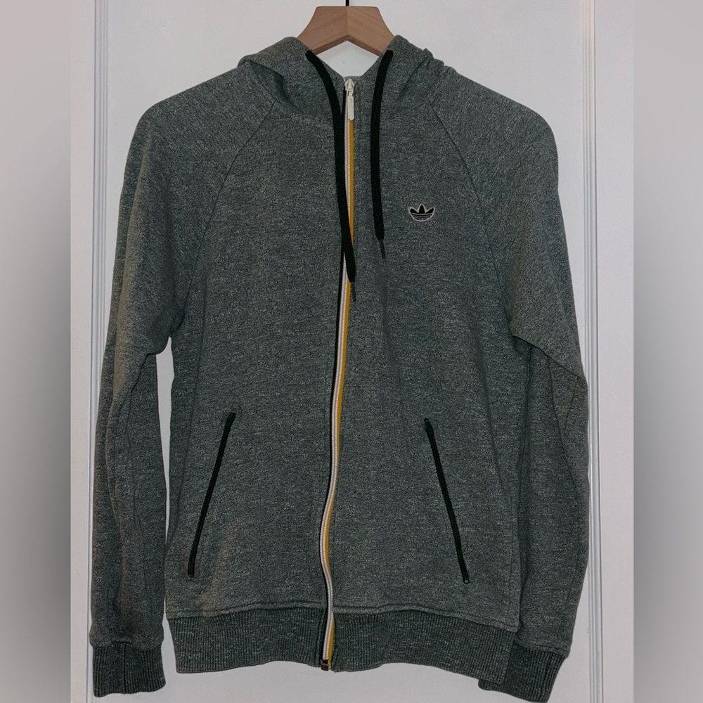 Vintage Adidas Green Zip-Up Hoodie Sweatshirt